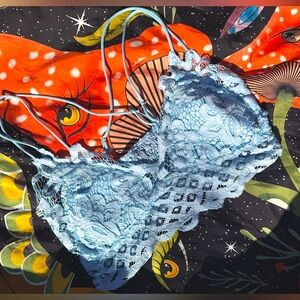 10 listings for $10 🛍️ Criss Cross Lace Bralette in Light Blue